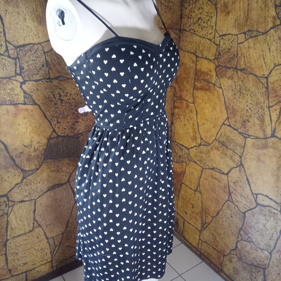Black Heart Print Women's Dress - Picture 2 of 4